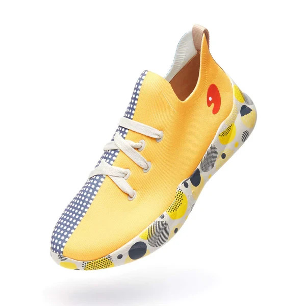 Women Size 5-12 UIN Slip On Canvas Comfortable Shoes Loafers “Grey & Yellow”