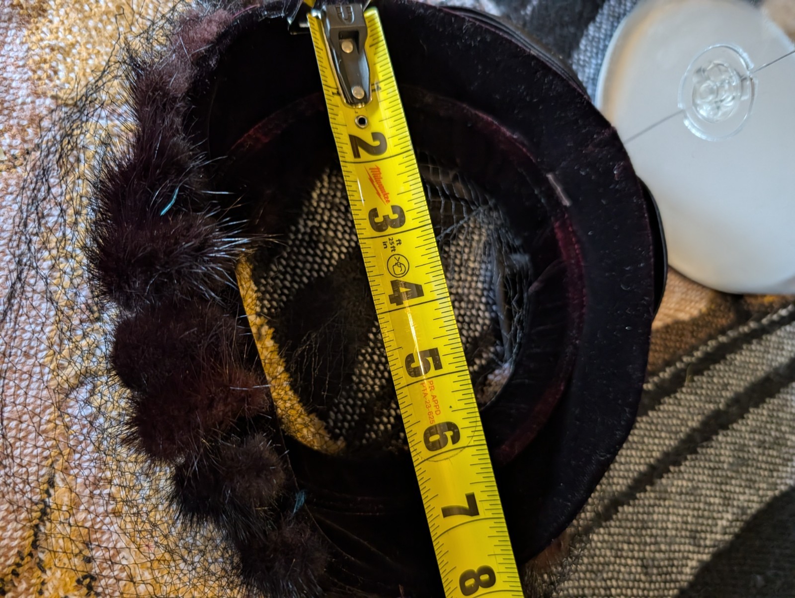 Vtg Womens Veil Hat 30s 40s 50s 60s Black Mink Fur