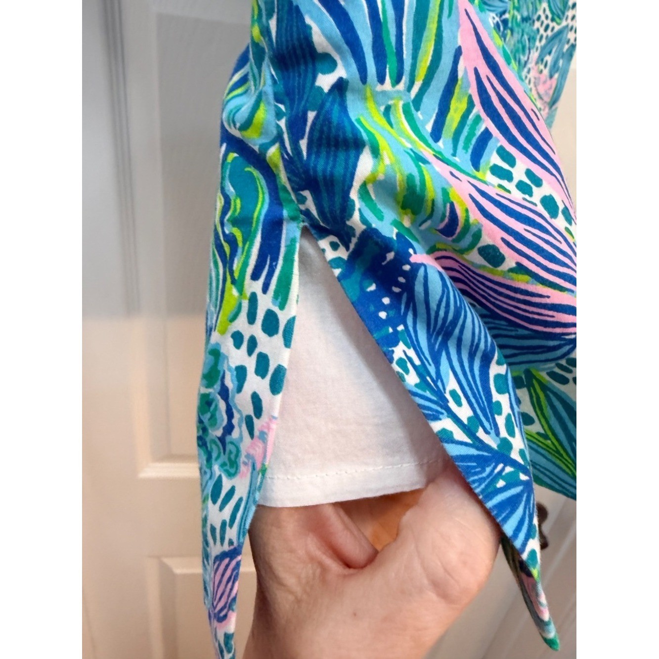 Lilly Pulitzer Size 00 Printed Tunic Top Zip Front & Back With Lining