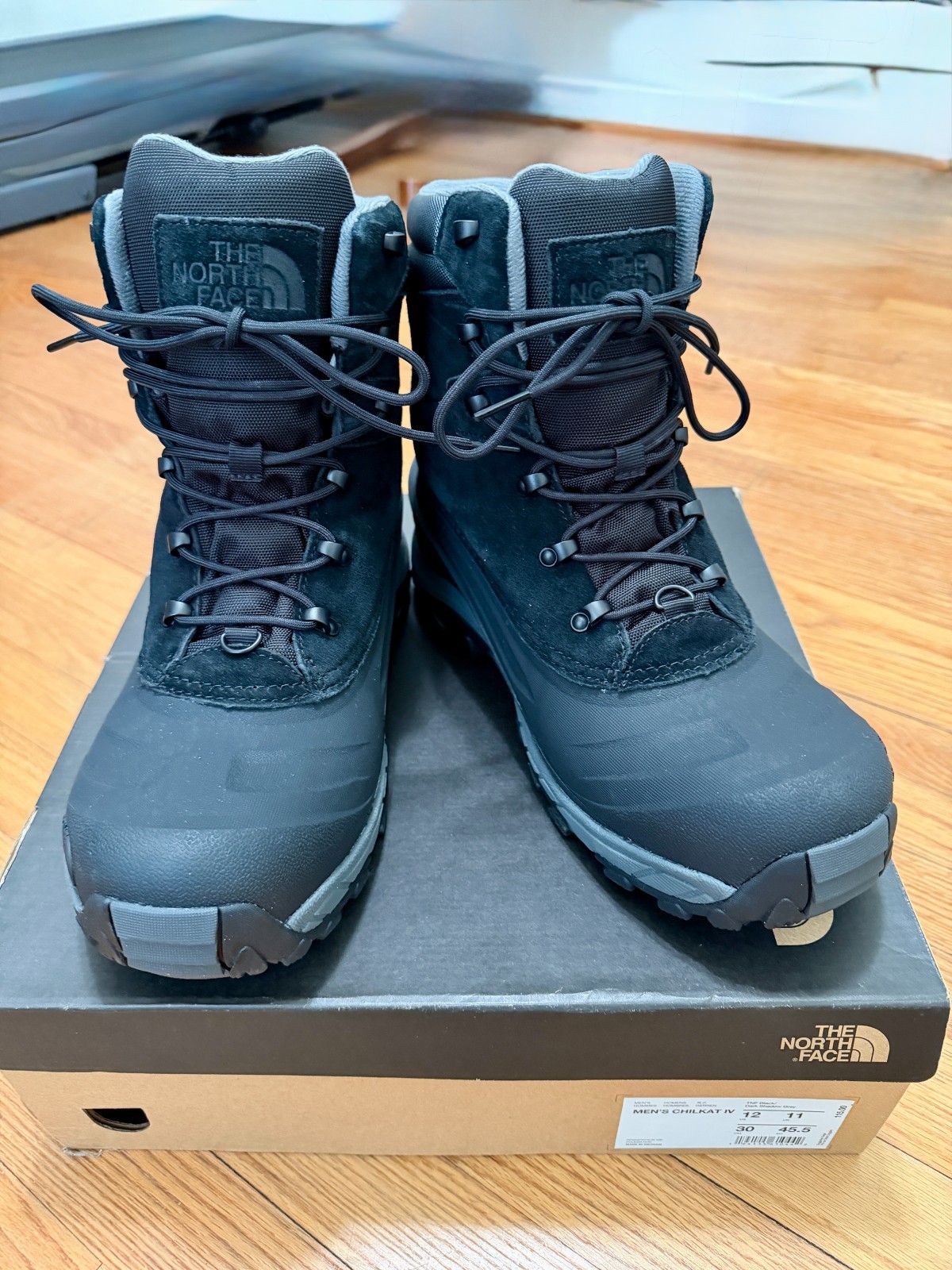 THE NORTH FACE Chilkat IV Boot Black Dark Shadow Gray Sz 12 Excellent Condition