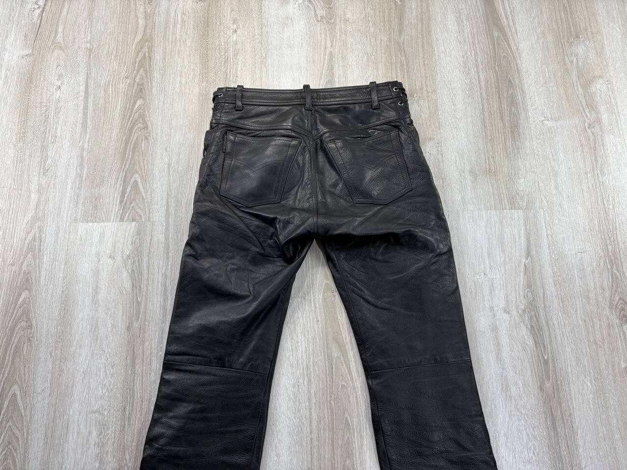 Mens western leather pants cowboys TSCHUL Size 31 Color Black