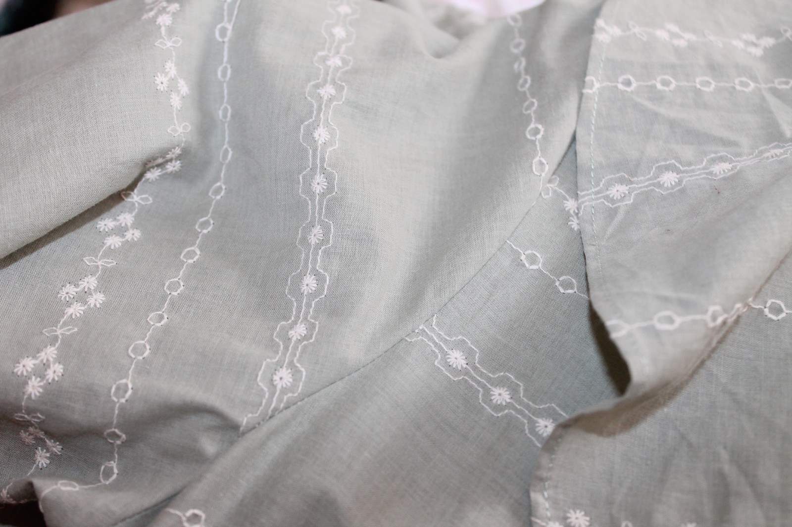 Christy Dawn Alana Seafoam Embroider Dress NWT Maxi Prairie Cottagecore Boho L