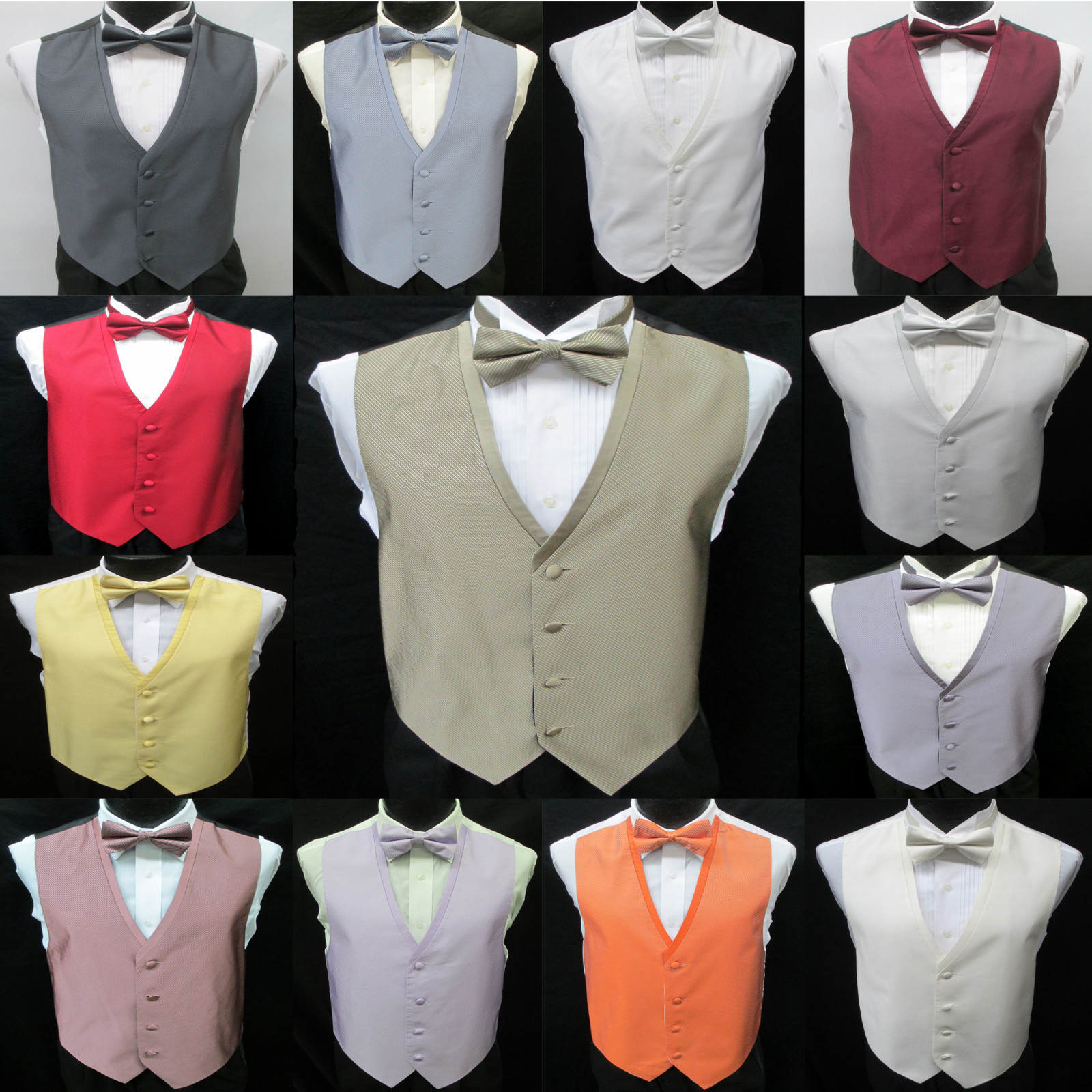 Men’s Jean Yves Diamond Fullback Tuxedo Vest & Tie Formal Wedding Prom Discount