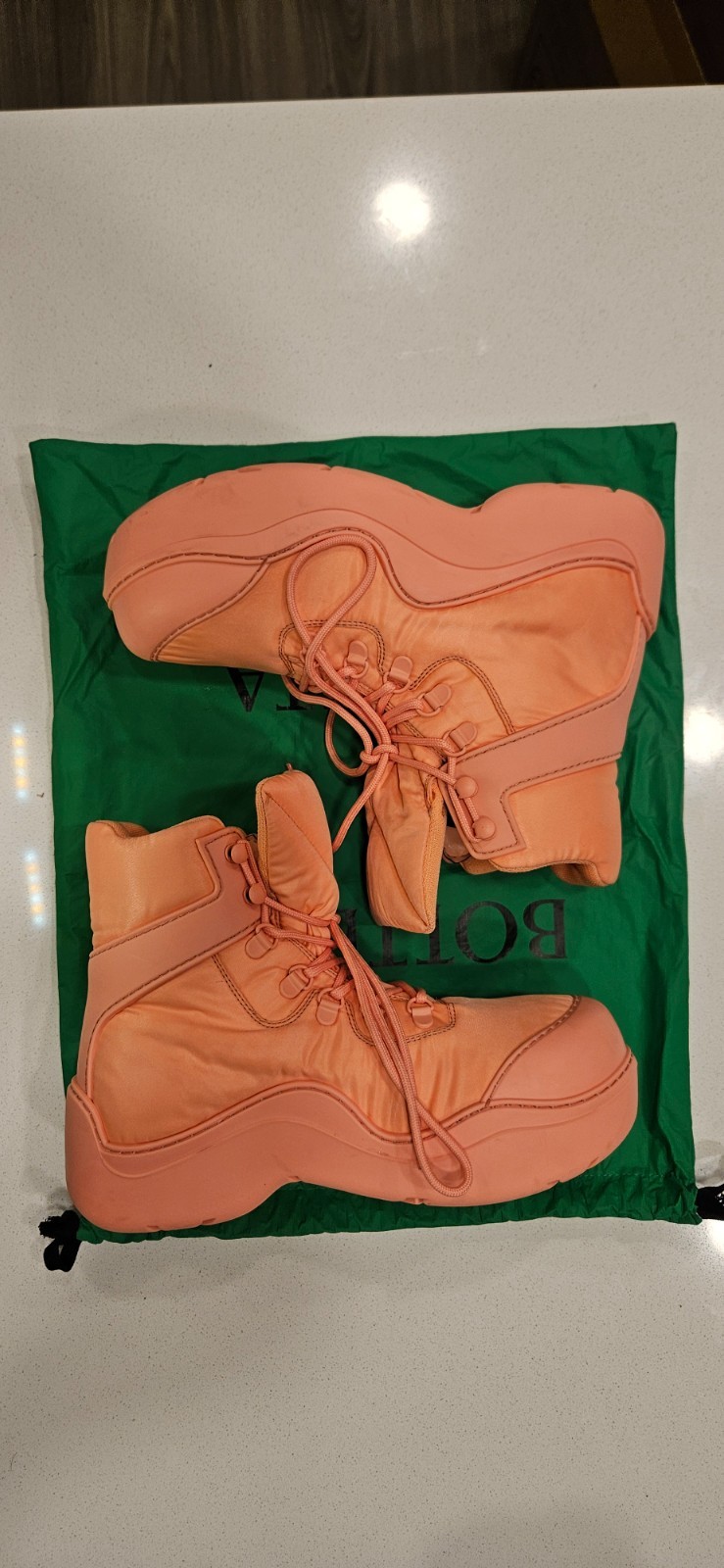 Bottega Veneta Puddle Bomber Technical Lace-Up Boots – Flamingo Pink – Tuff