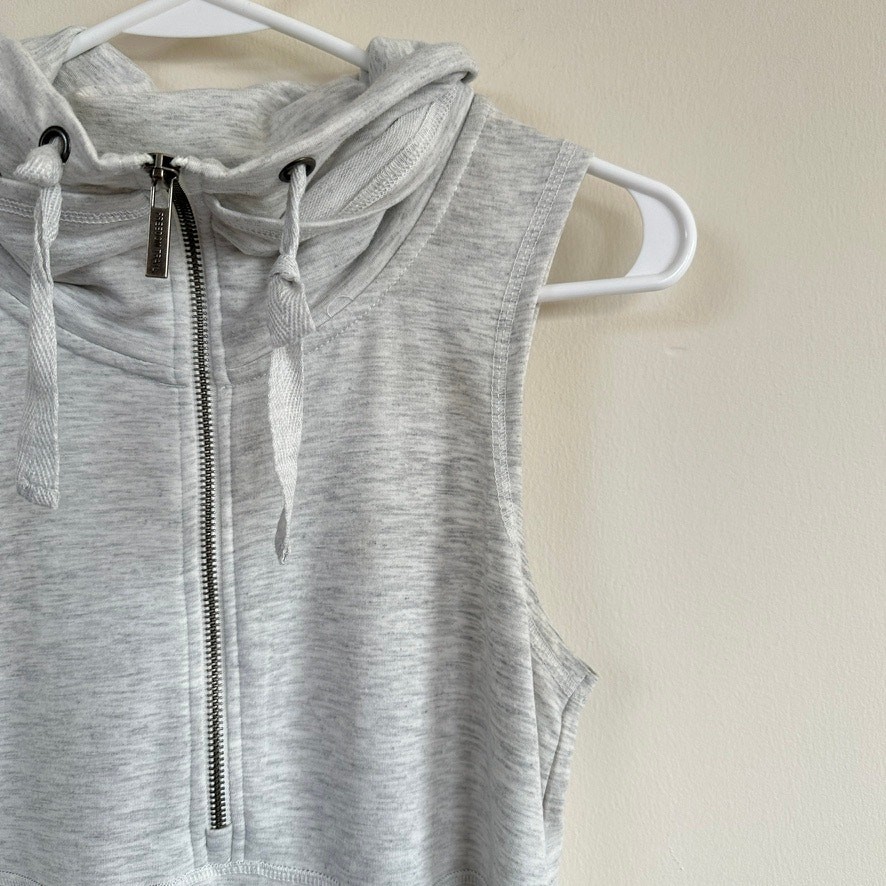 Freedom Trail Kyodan Cowl Neck Dress 1/2 Zip Front Sleeveless Grey Athleisure S