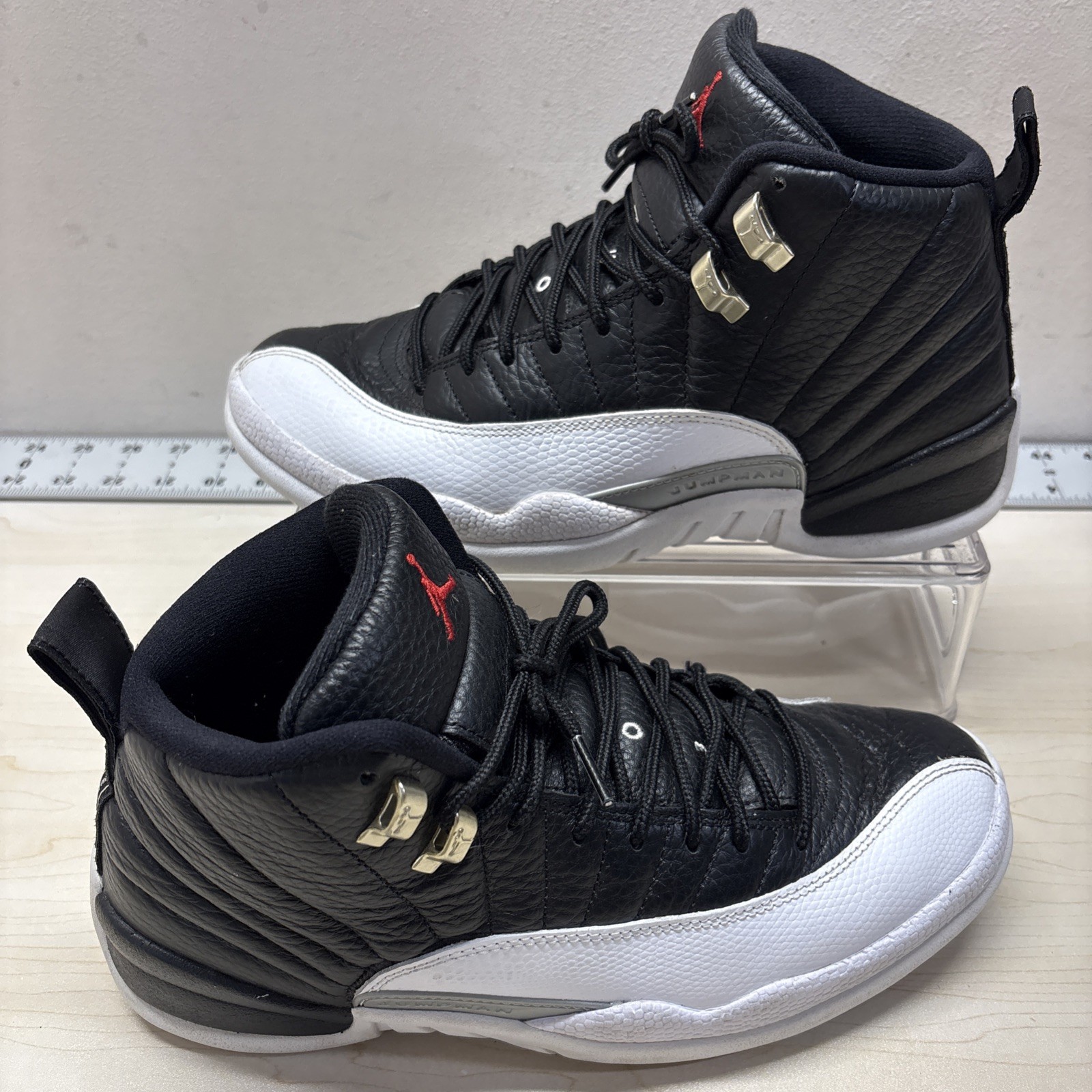 Size 8 – Jordan 12 Retro Playoff 2022 CT8013-006 Black White Sneakers READ