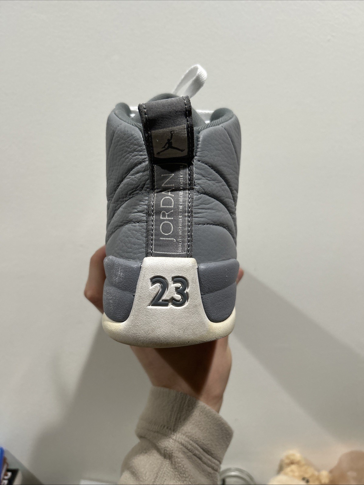 Size 9.5 Men’s Air Jordan 12 Stealth Gray White CT8013-015 2022