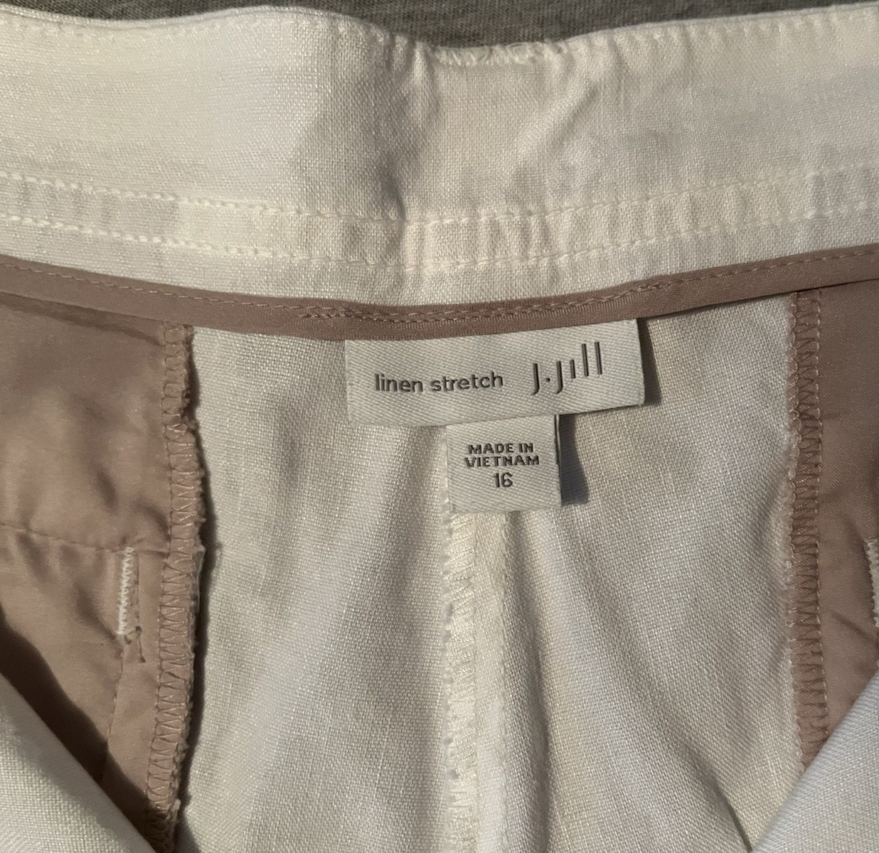 J Jill Linen Stretch Shorts White 16 Beach Coastal Gorpcore