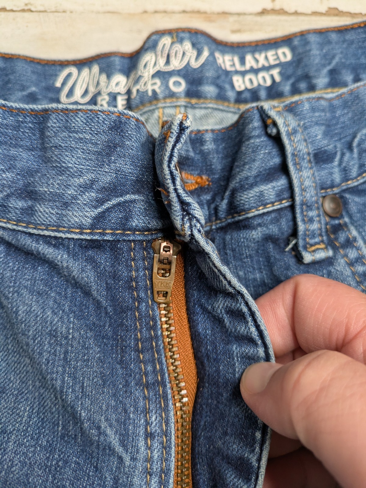 Wrangler Retro Jeans Mens 34×36 Relaxed Boot Cut Cowboy Denim Rodeo WRT20TB Blue