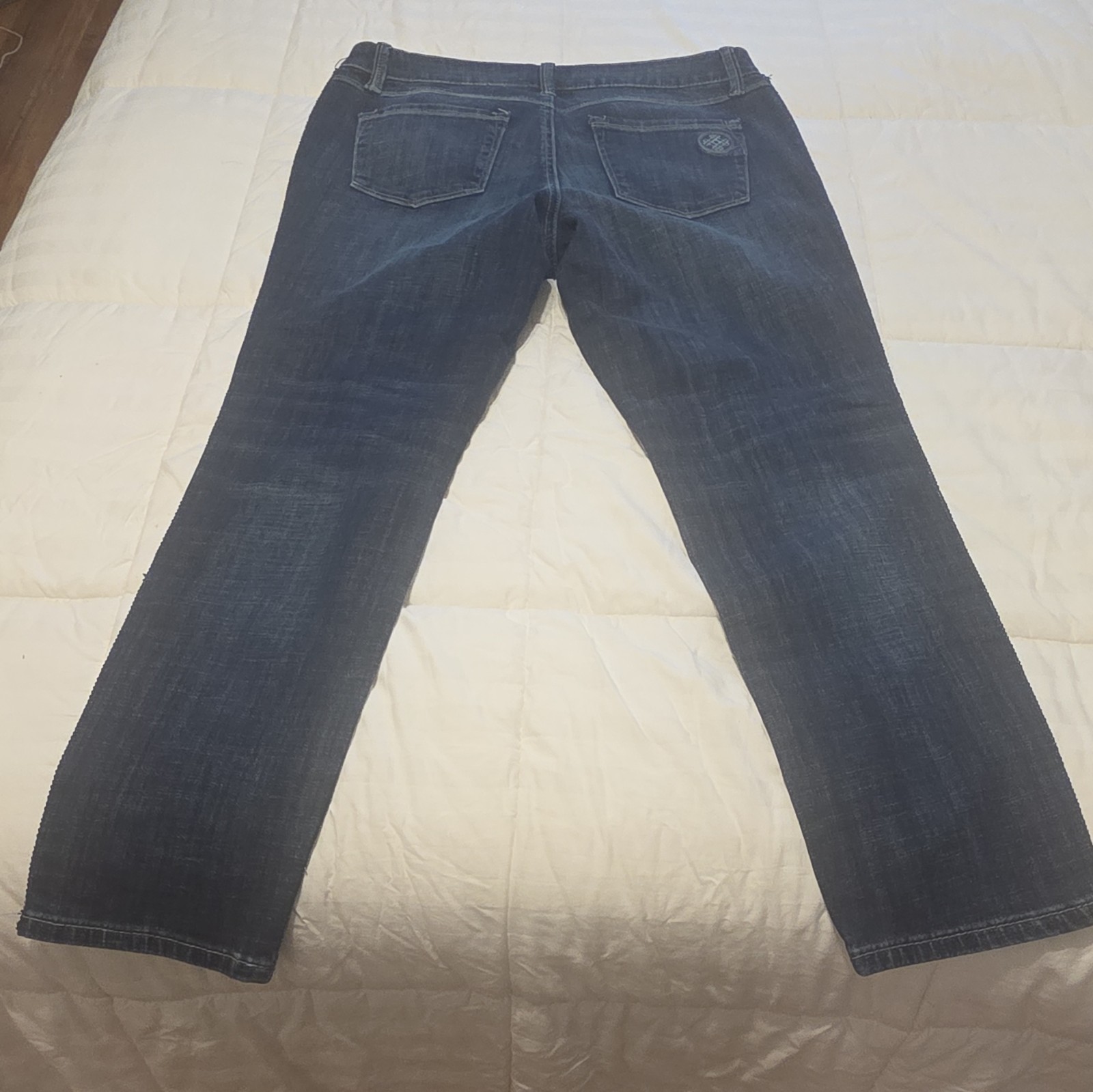 Laurie Felt Women’s Dark Wash Blue Denim Jeans Embellished Stripe Size 8