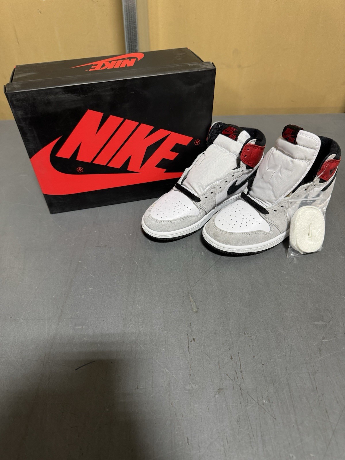 Size 4 Youth- Jordan 1 Retro High OG Smoke Gray 2020