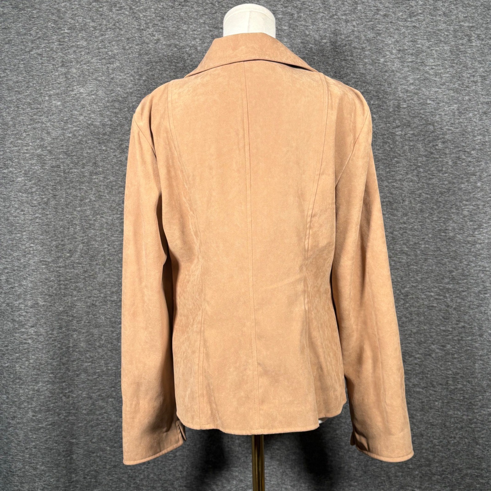 Harve Benard Faux Suede Light Brown Tan Blazer Jacket Womens Small