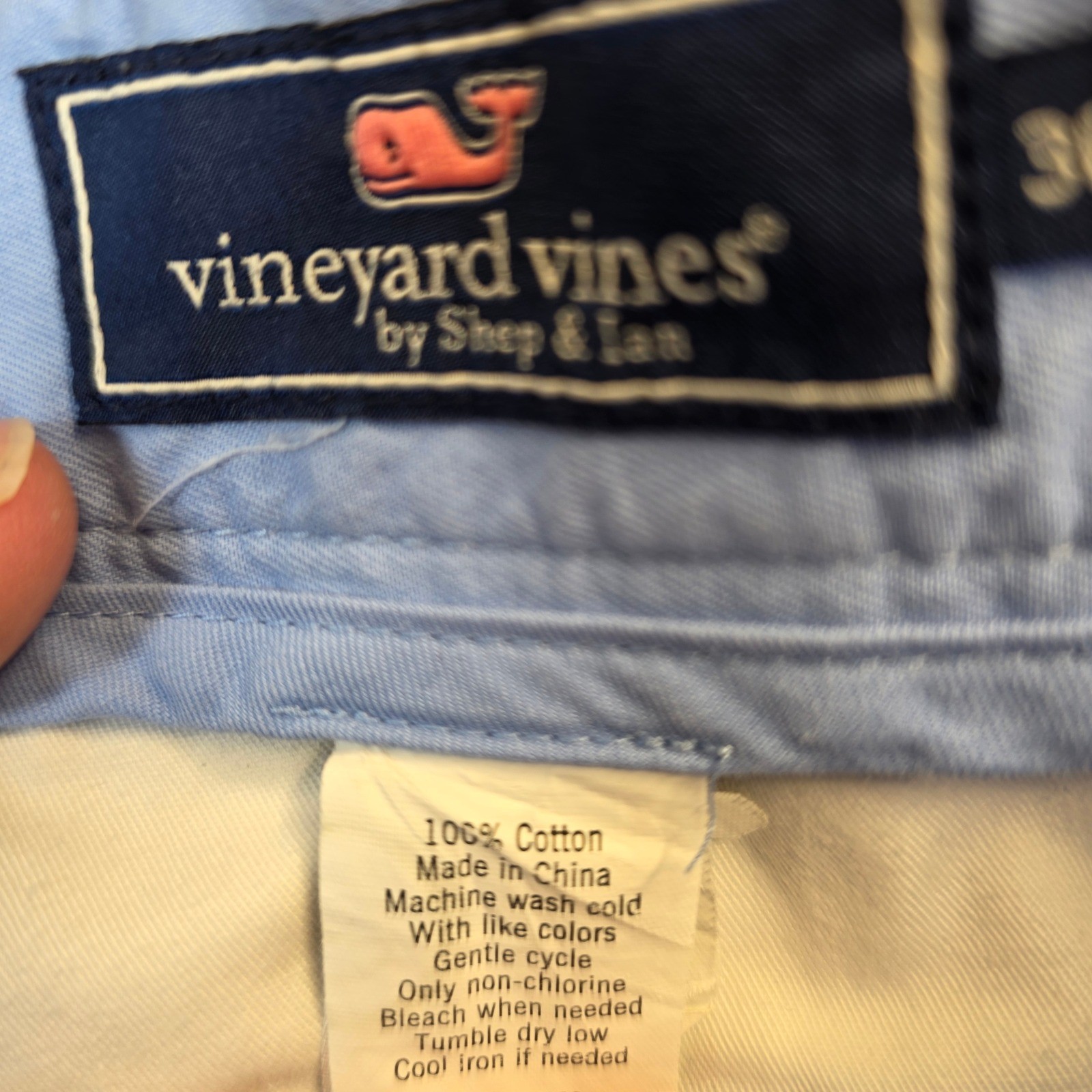 Vineyard Vines Mens 36 Light Blue Cotton Chino Shorts 9 Inch Inseam Classic Fit