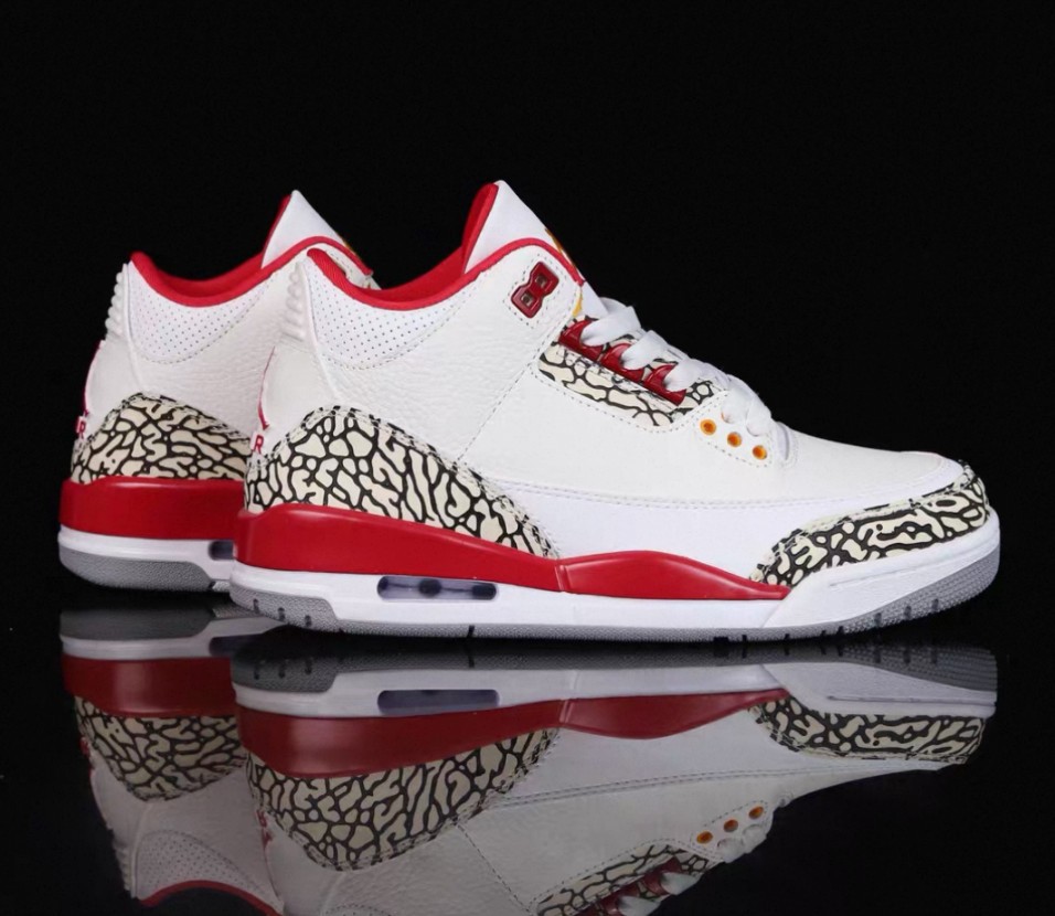 Men’s Jordan 3 “Cardinal Red” Retro Mid Top Basketball Shoes Us Size7-12
