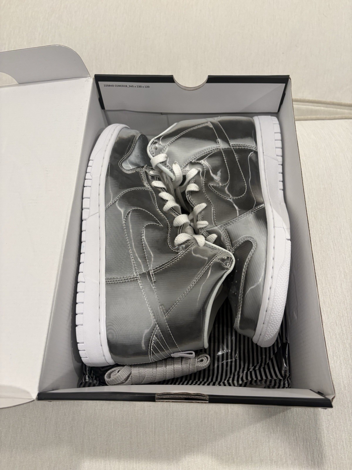 Nike Dunk High Clot Flux Metallic Silver/White Men’s Size 9.5 New with Box
