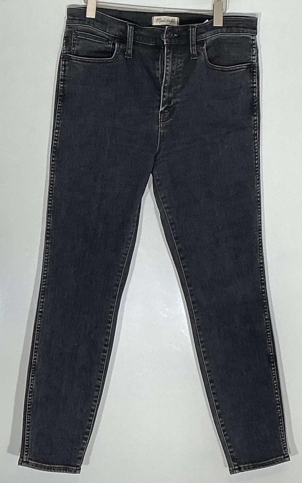 Madewell 10” High Riser Skinny Jeans Women 31 Black Wash Stretch Denim E6596