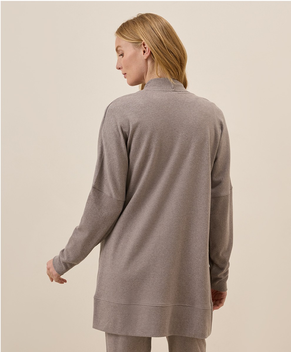 Pact Women’s Airplane Wrap Cardigan Deep Taupe Heather Large Extra Large