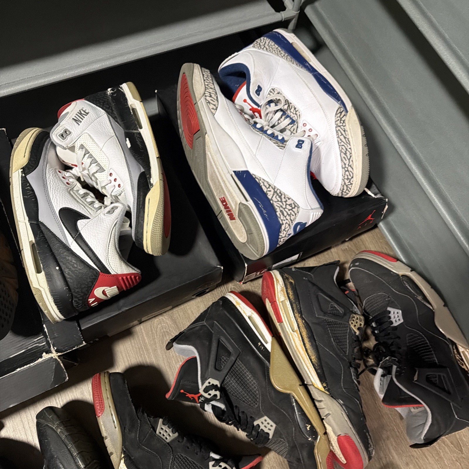 Air Jordan Bundle Lot 10 Pairs For Restoration Vintage OG Box Sizes 10-14 Bred
