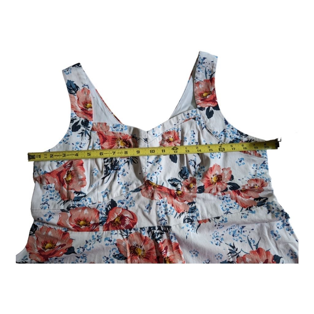 Torrid Floral Peplum Sweetheart Neckline Fit & Flare Stretch Top Size 2X Cottage