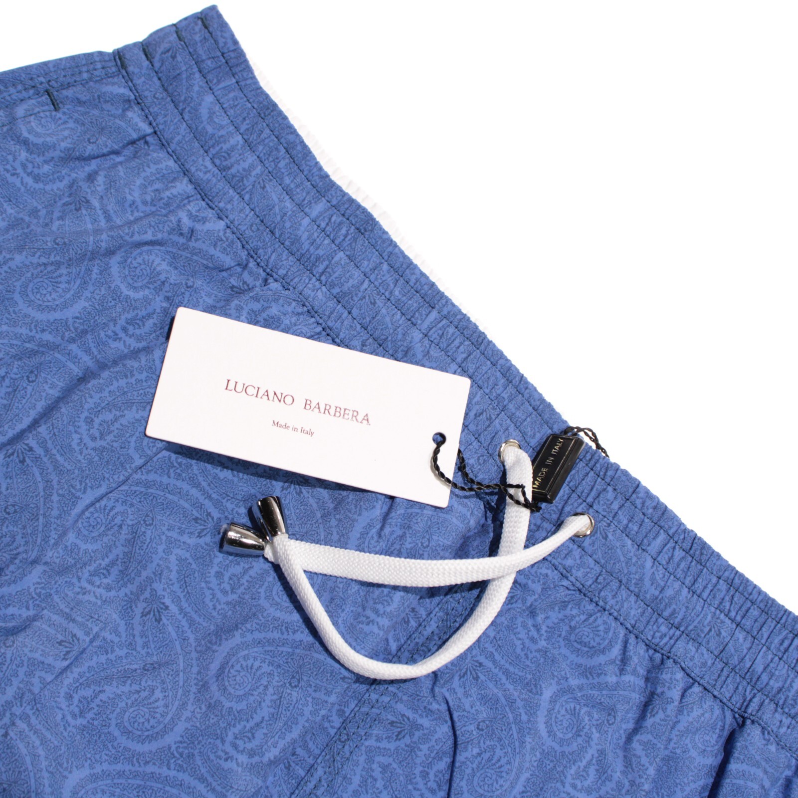 Luciano Barbera NWT Swimsuit Size 2XL US In Blue Paisley 100% Polyamide