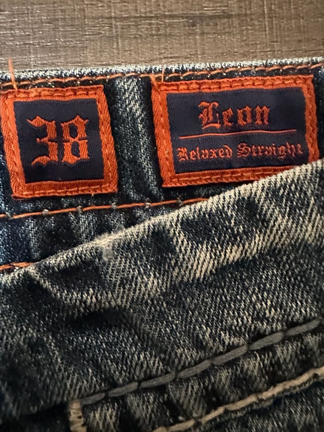 Rock Revival Leon Relaxed Straight Jeans Men’s Size 38