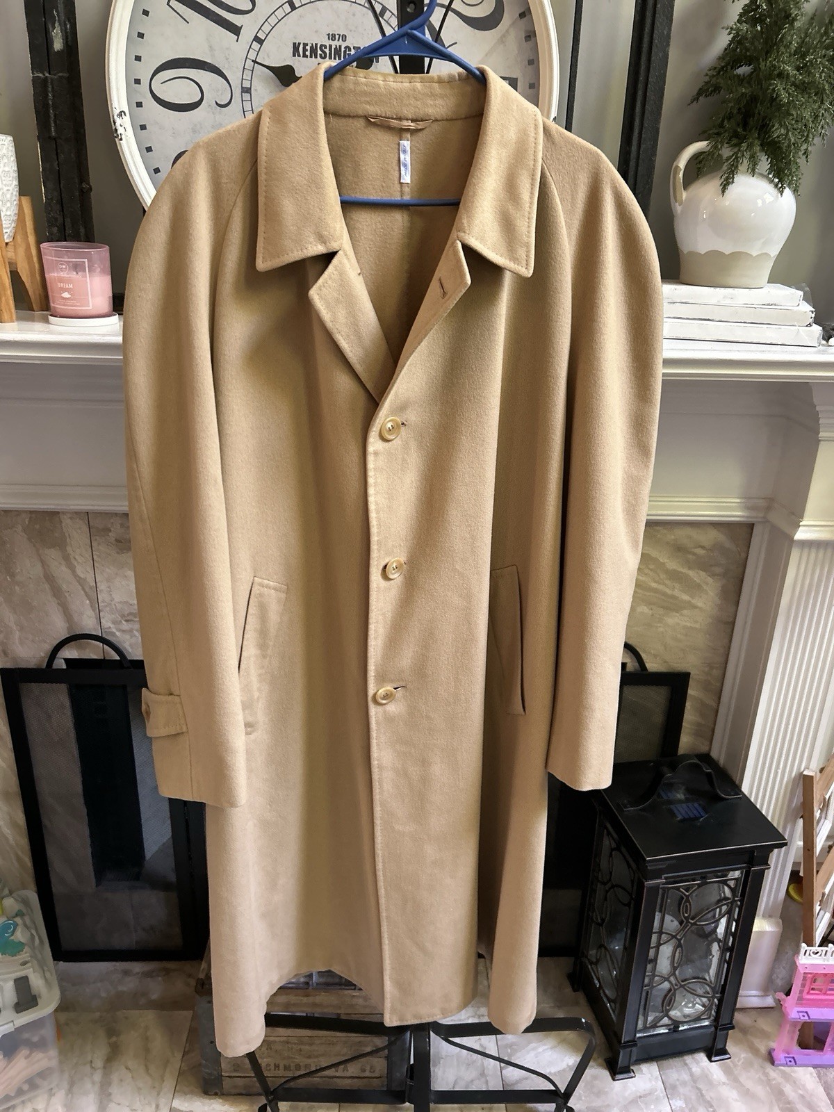 BRIONI men’s 100% cashmere topcoat coat overcoat in camel sz EU 58R US 48R