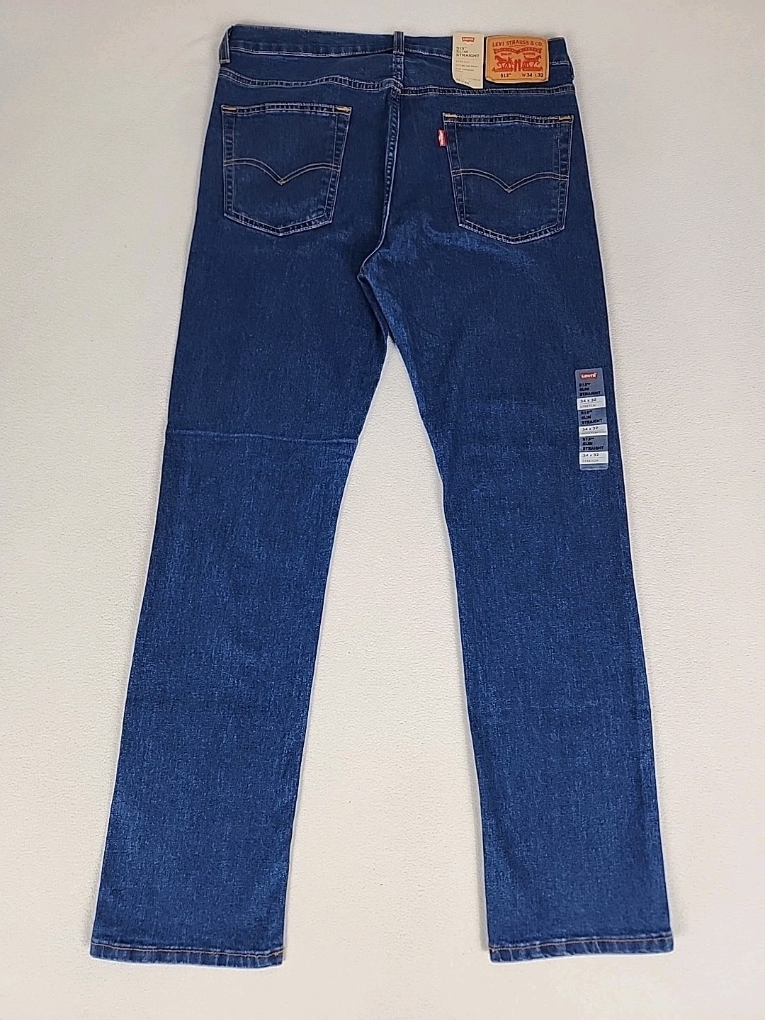 Levi’s 513 Slim Zip Fly Straight Leg Denim Jeans 34X32 Men’s Medium Blue Stretch