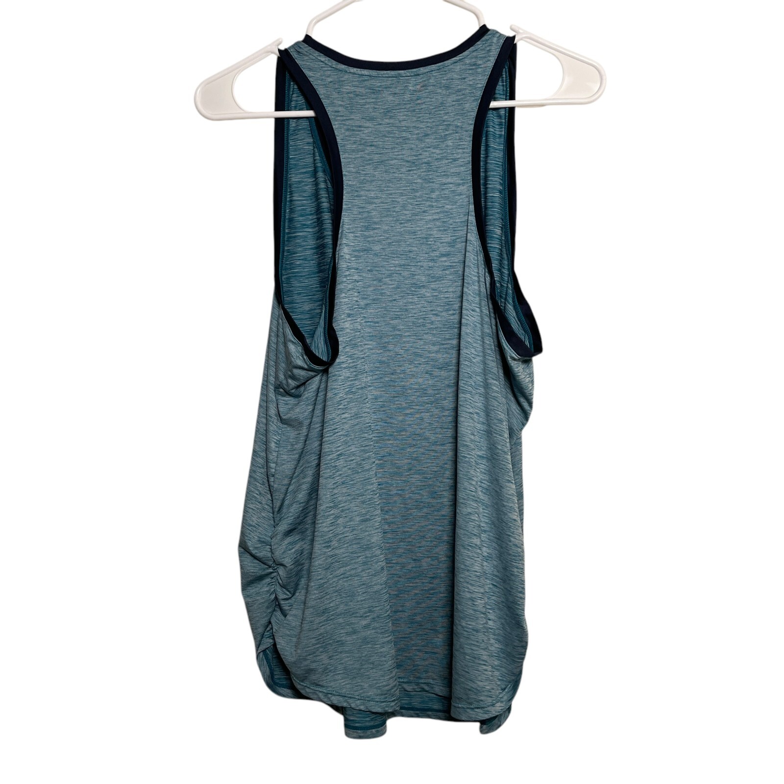 Xersion Tank Top Women’s Large Blue Ruched Sleeveless Athletic Active Casual