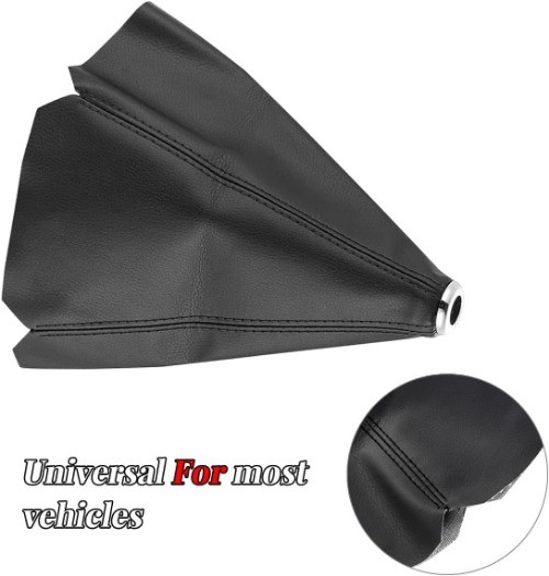 Gear Shift Boot Cover, Universal Leather Gear Lever Gaiter Protec Color: Black