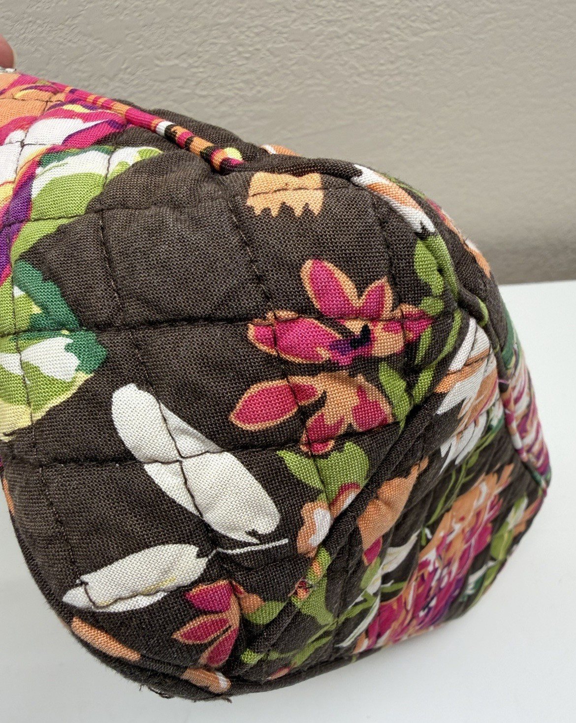 Vera Bradley English Rose Cassidy Quilted Purse Hand Bag Floral VGUC