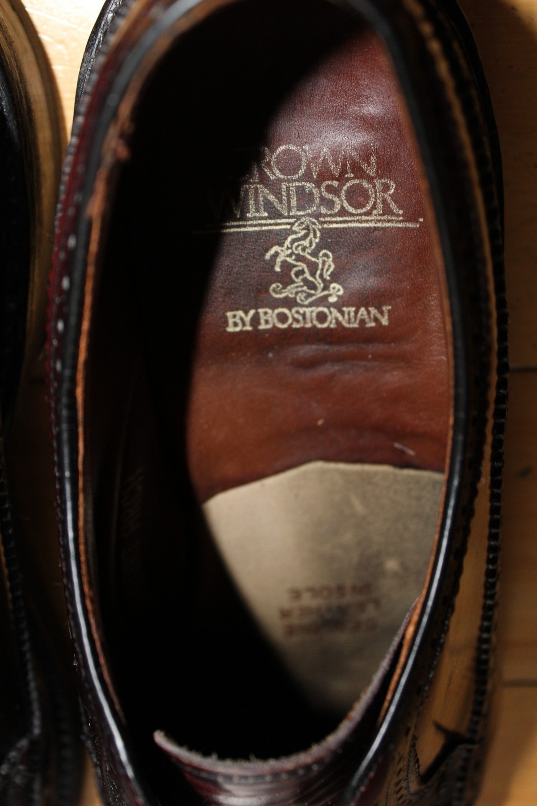 Vtg Bostonian Crown Windsor 9.5 D Leather Wingtip Oxford Dress Shoes Land Laster