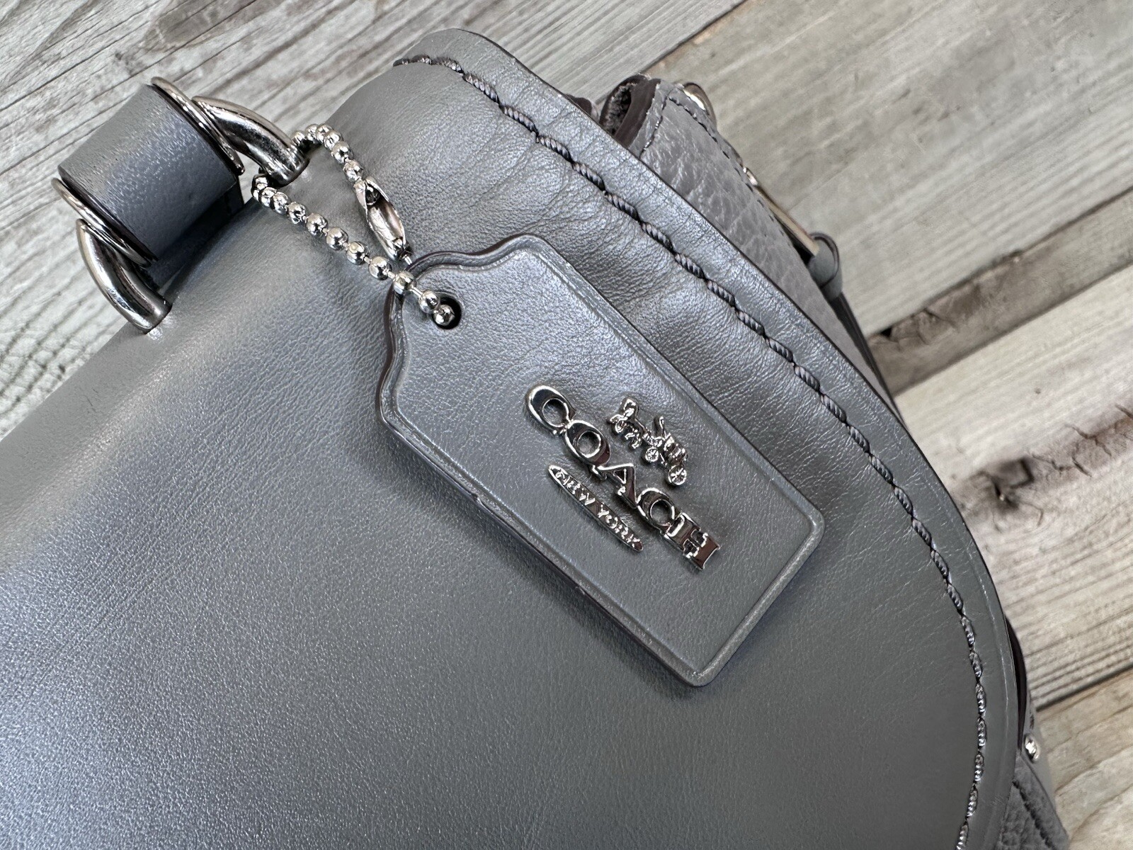 TRENDY Coach FAYE CONVERTIBLE BACKPACK 30525 Gray Leather Shoulder Bag Crossbody