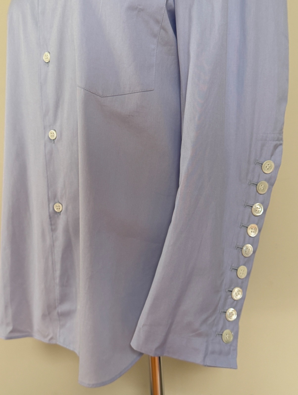 NWT Comme Des Garcons Homme Plus Blue Nine Button Long Sleeve Shirt Sz XS $790