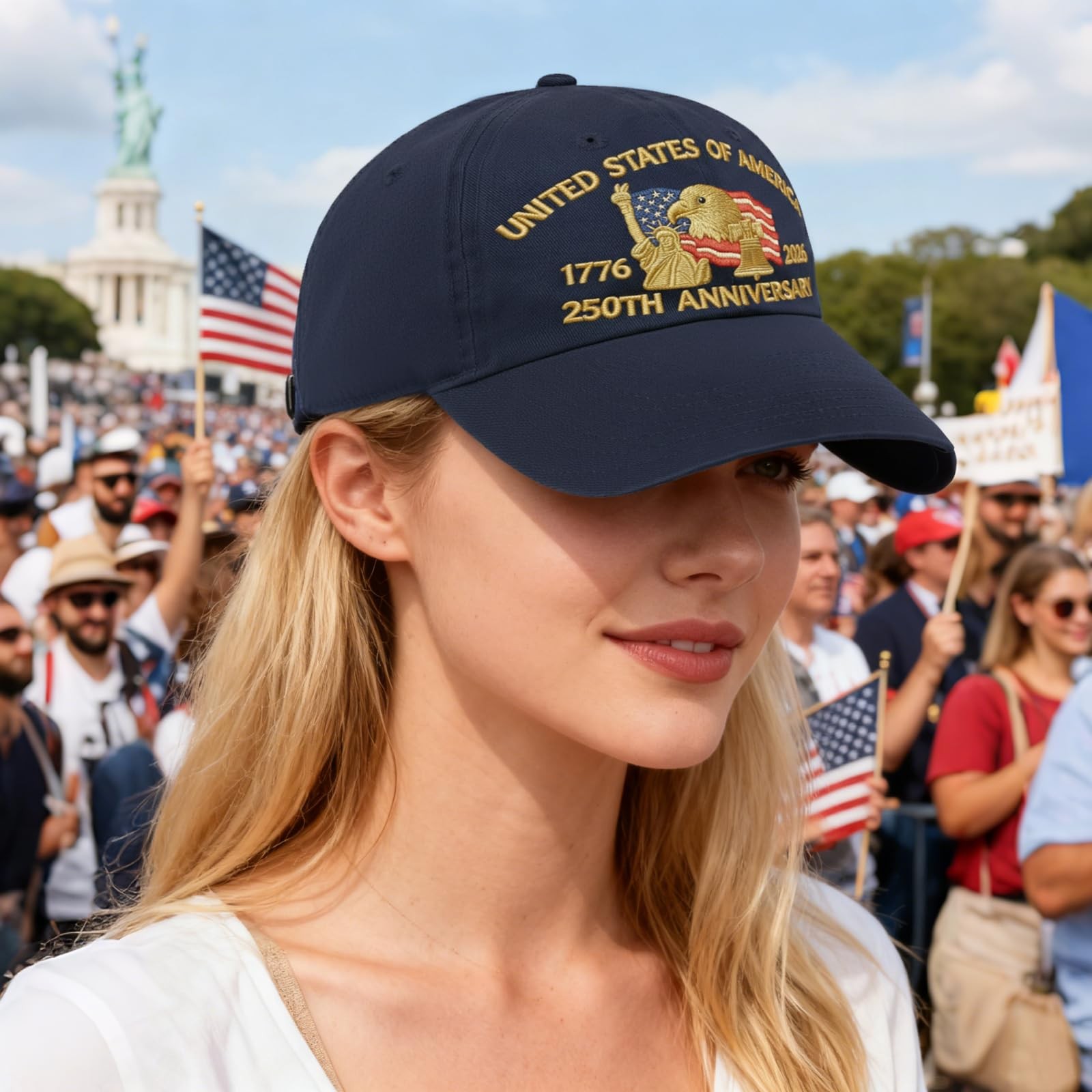 Embroidered United States 250th Anniversary Hat – 250 Years Anniversary USA T…