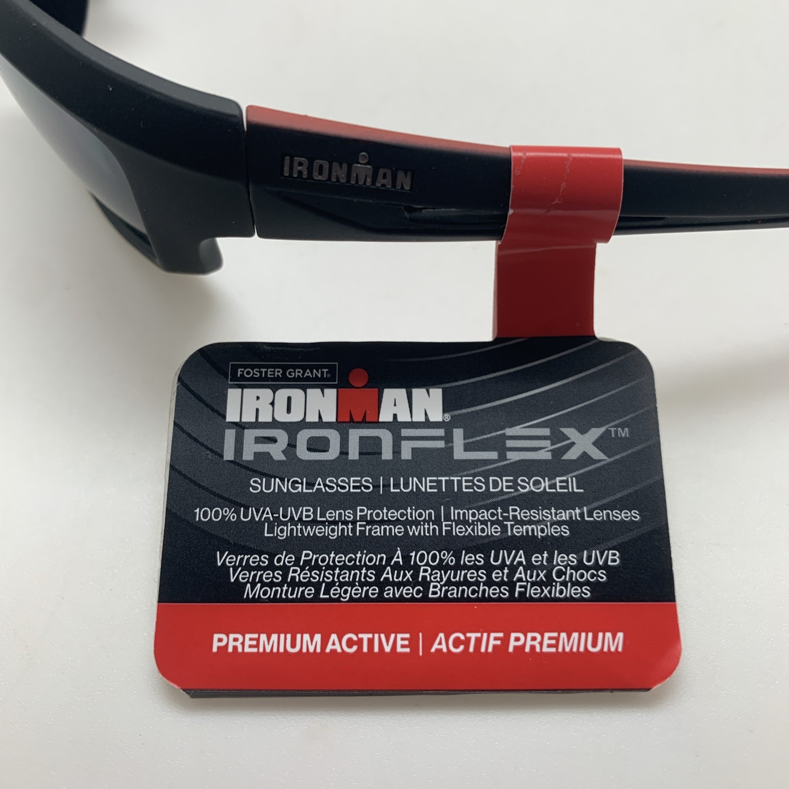 IRONMAN Black/Red Wrap Sunglasses IF 1902 BLK