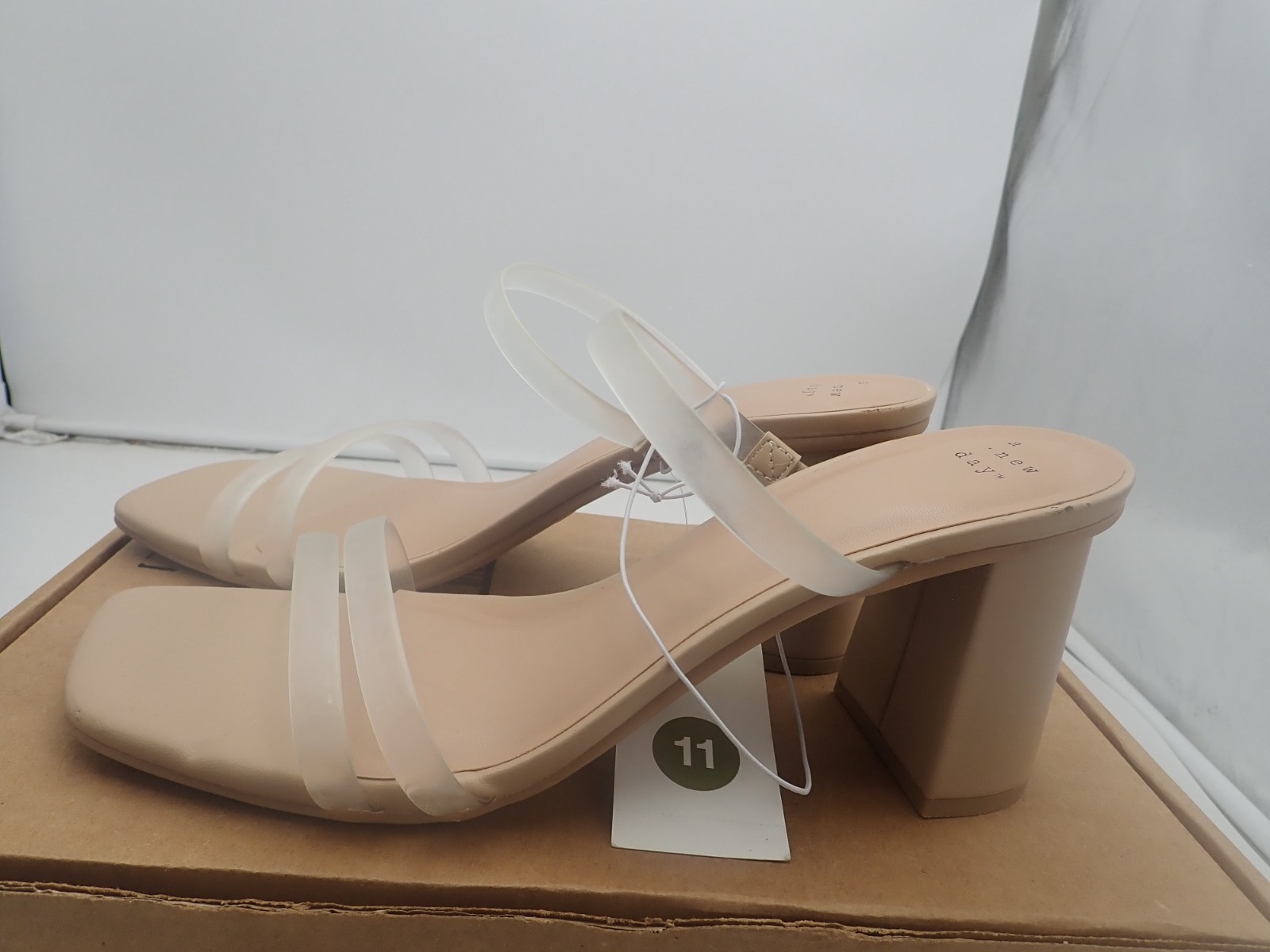 A New Day Stacy Mule Heels Size 11 Block Heel Slip-On Sandals