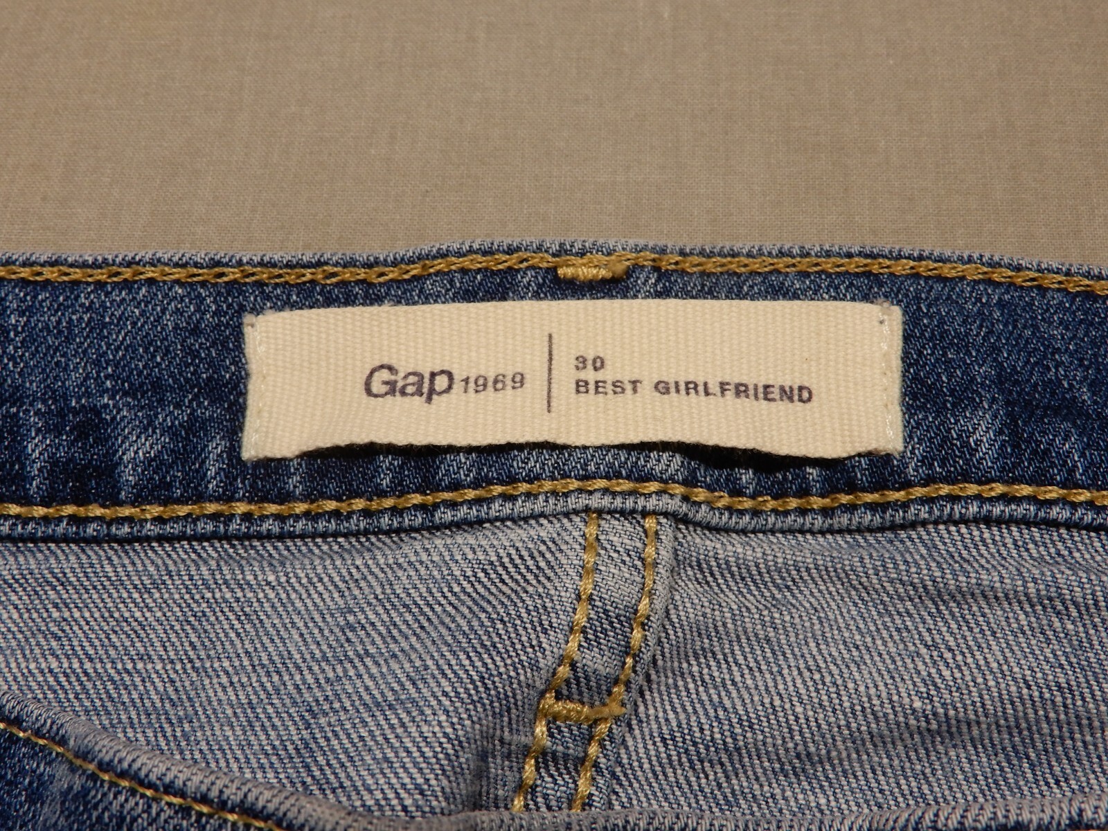 GAP Best Girlfriend Denim Jeans Patches Mid Rise Size 30 Inseam 26.5 in EUC