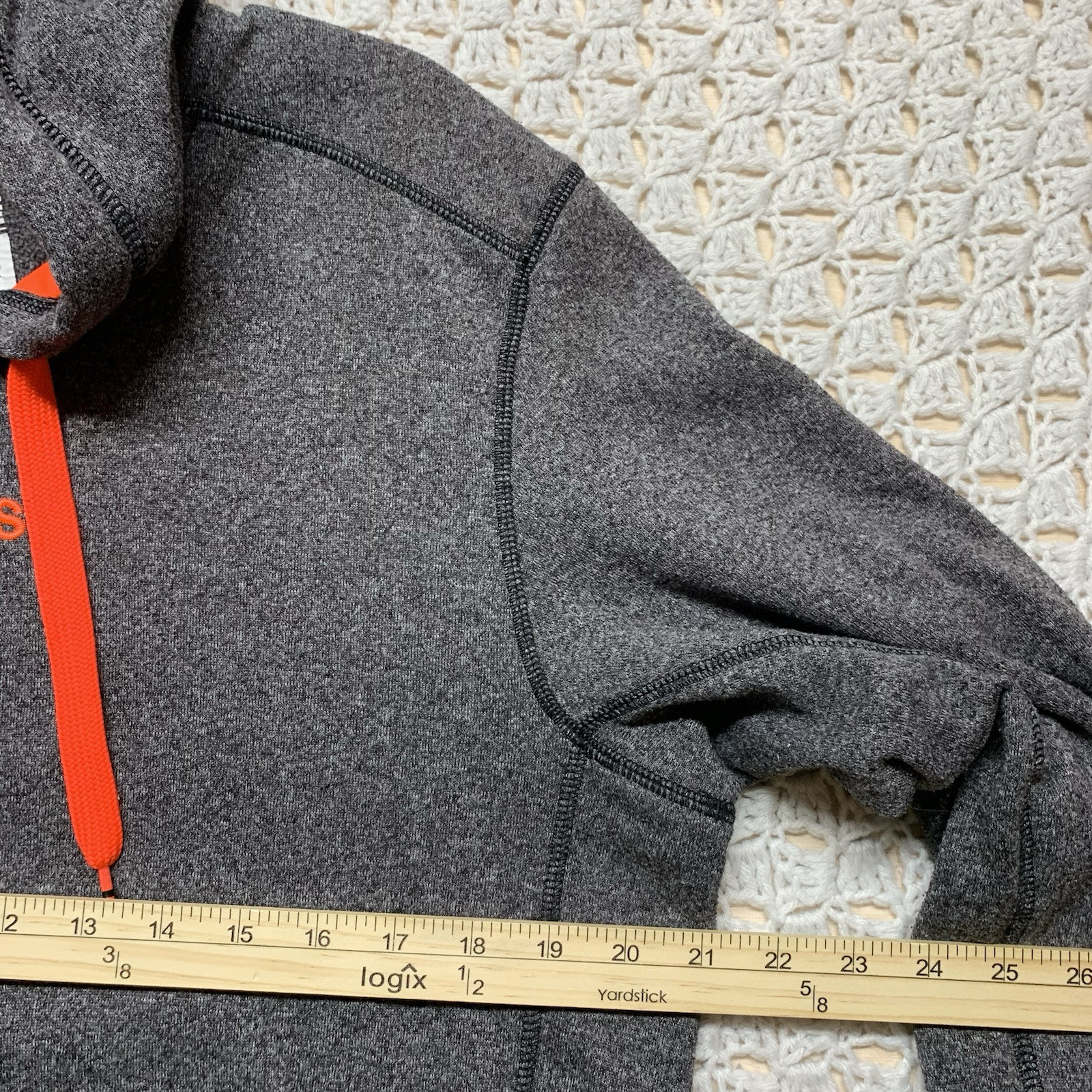 Adidas Hoodie Woman Sz M Grey and Orange Climawarm Pullover Athletic Ultímate