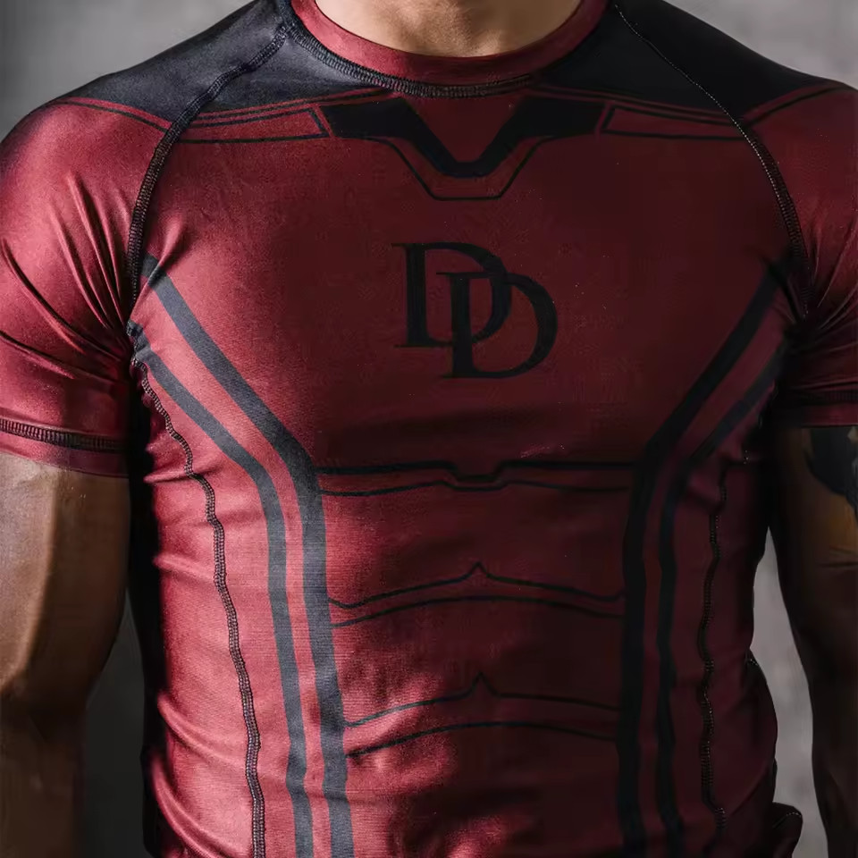 Marvel Daredevil Compression Shirt Gym Cosplay Unisex Disney Matt Murdock NEW