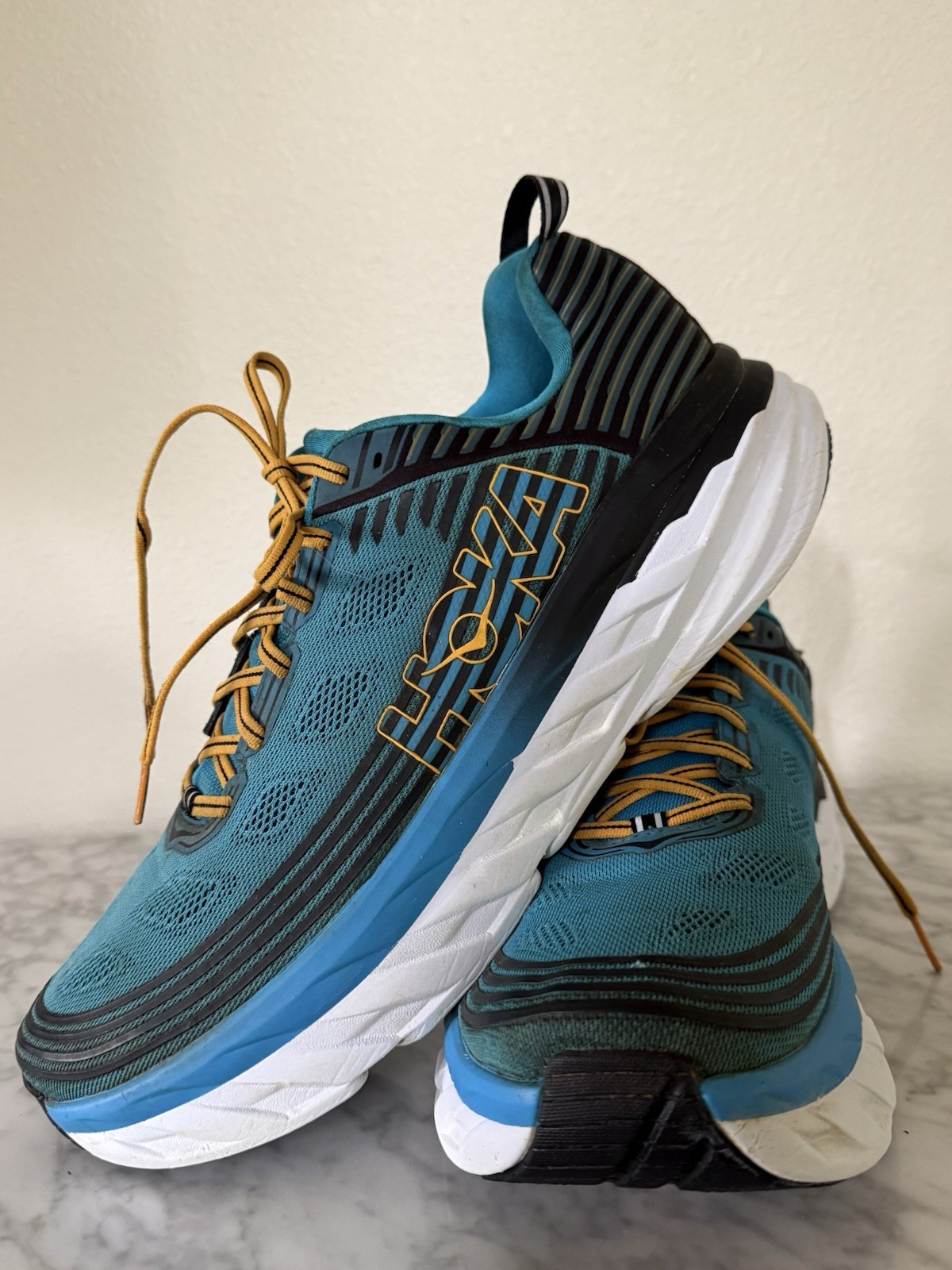 Hoka One One Bondi 6 Men’s Running Sneakers Size 14 Dresden Blue/Black 1019271