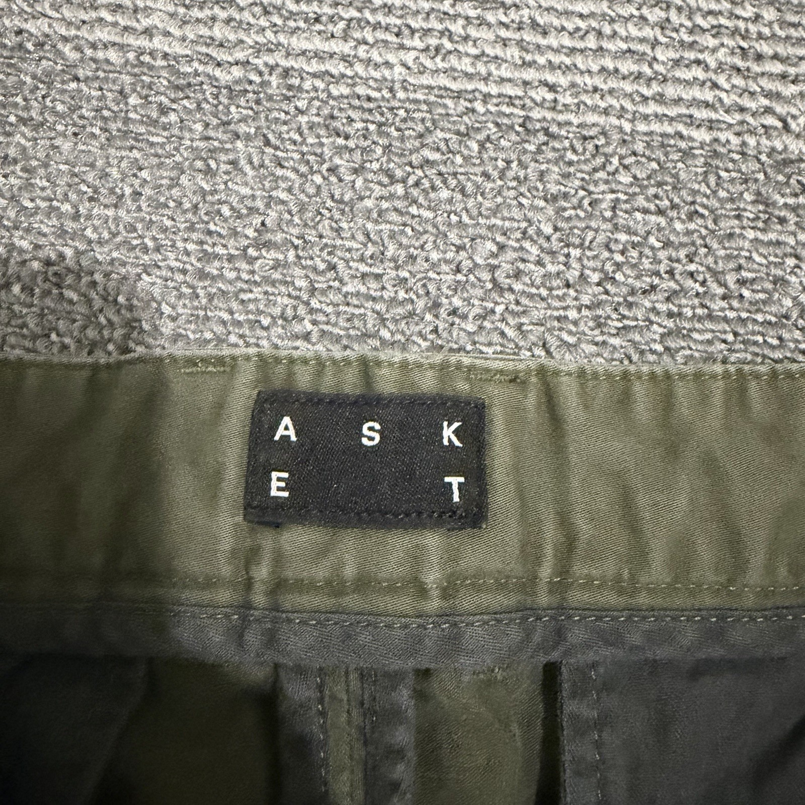 Asket Pants Mens 31×32 Green Cotton Stretch The Chinos Flat Front Straight Leg*