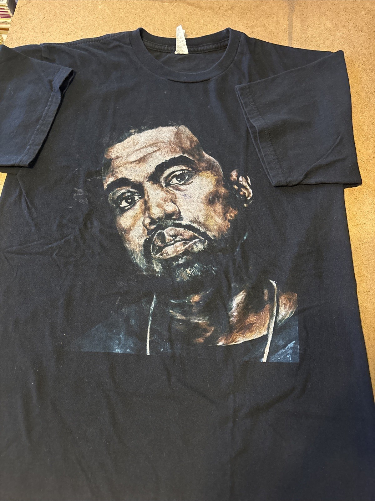 RARE KANYE WEST YE DONDA PORTRAIT PAINTING GRAPHIC TEE T SHIRT BLACK MEDIUM