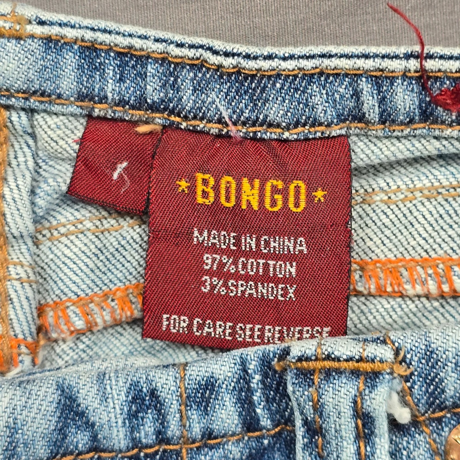 Vintage Y2K 90s Bongo Size 7 Lace-Up Low Rise Flare Jeans Festival Denim Boho