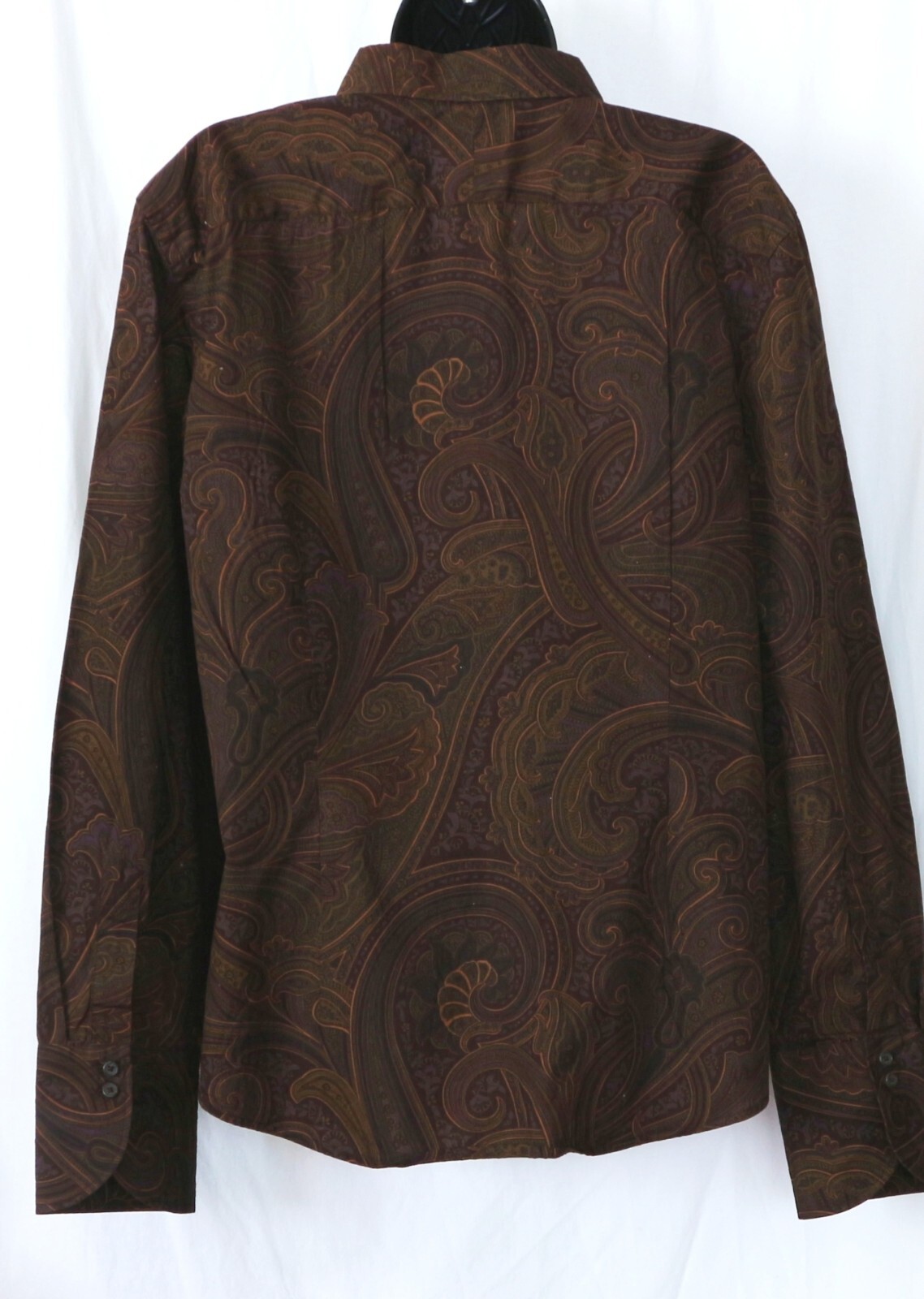 CHAPS Brown Paisley Print Blse 46 In Chest 27.5 In Lng Sz XL EXC