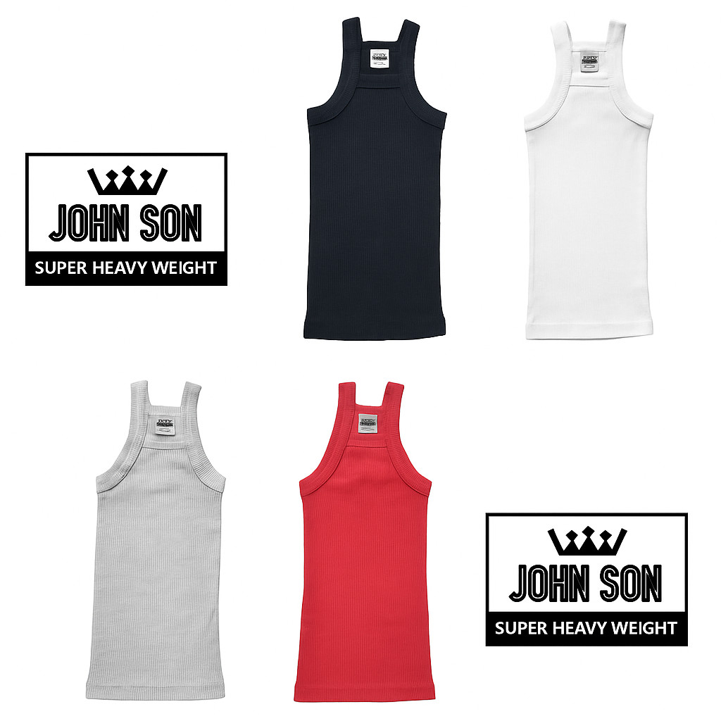 *[JOHN SON](Pack of 6)Men’s G-unit Tank Top Muscle Square Cut Super Heavy Weight