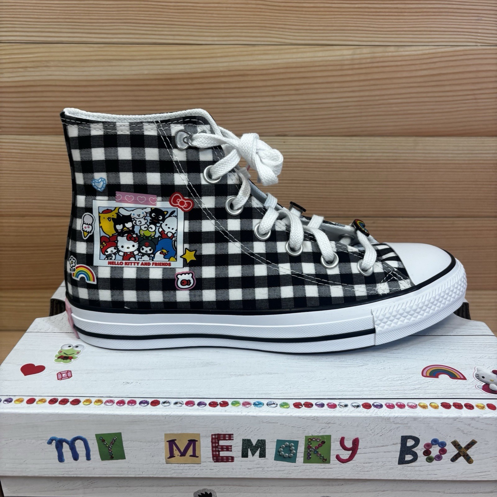 Converse CTAS HI All Star Hello Kitty High Top Canvas Sneaker Black Womans 8