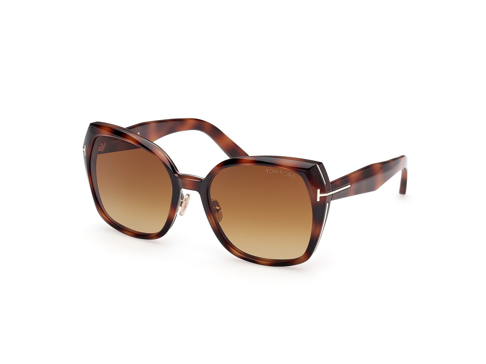Tom Ford FT1223 53F Plum injected Blonde Havana Grad Brown 58mm Women Sunglasses