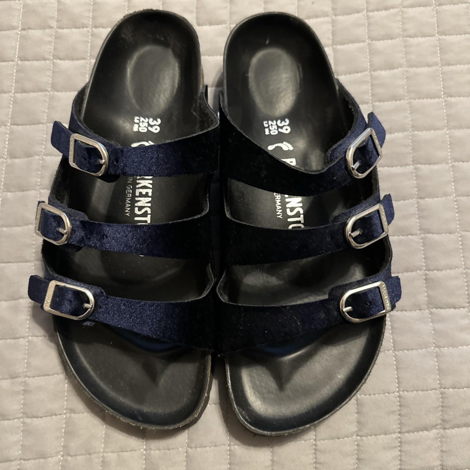Birkenstock Florida Fresh Sandals in Velvet Navy Size 39, 8 Narrow – NEW