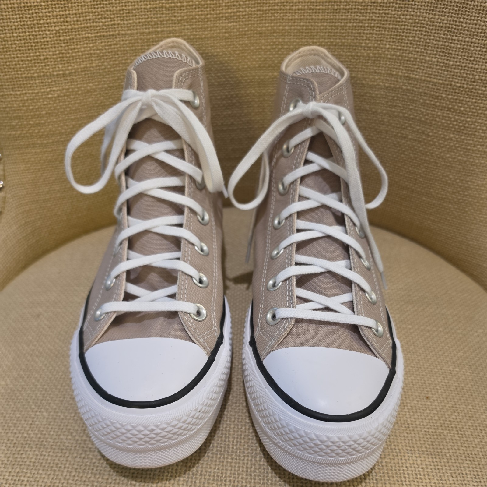 CONVERSE CHUCK TAYLOR ALL STAR LIFT PLATFORM HIGH TOP SNEAKERS A06139F HTF TAUPE