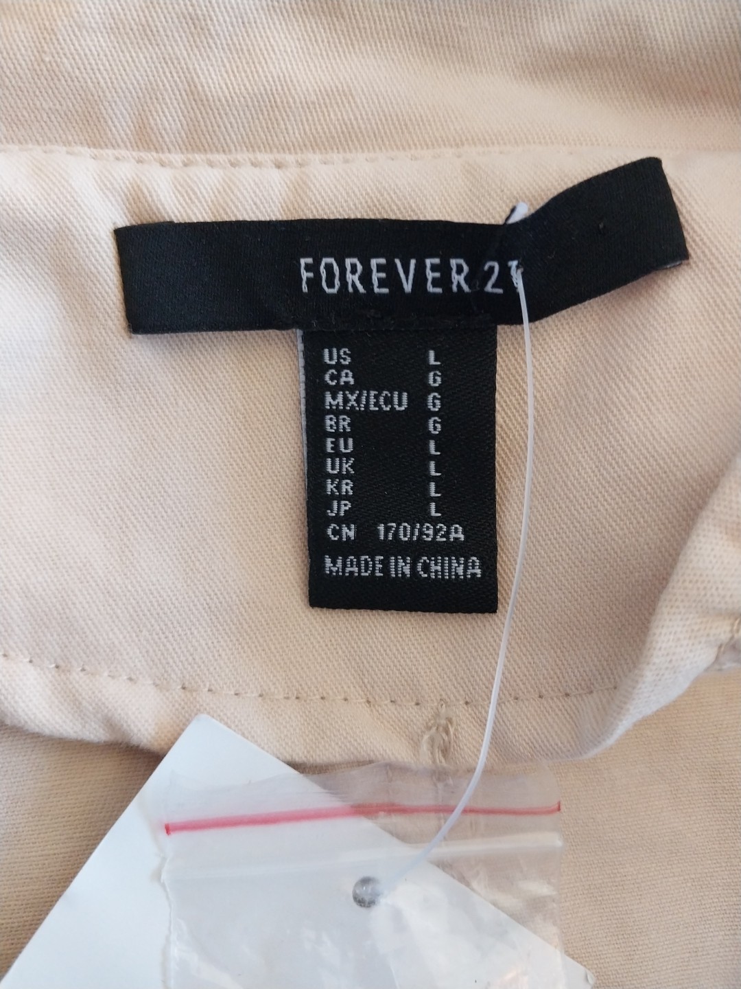 NWT Forever 21 Two Tone Colorblock Belted Trench Coat Womens Sz Large Tan & Blue